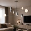 Срібна Led  люстра 120W на 8 елементів світла до 18 м² (D302-8CH)