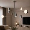 Срібна Led  люстра 120W на 8 елементів світла до 18 м² (D302-8CH)