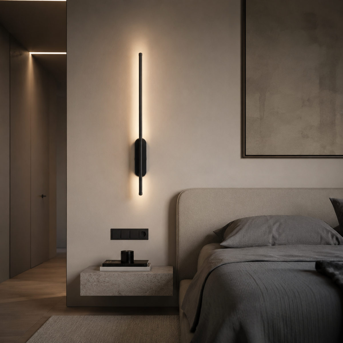Світлодіодний настінний світильник бра колір xорний 14W Linear Glow (786W8001A BK)