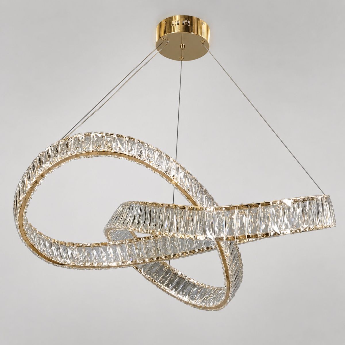 Кришталева Led люстра 80 см у золотому кольорі (536/800GD)