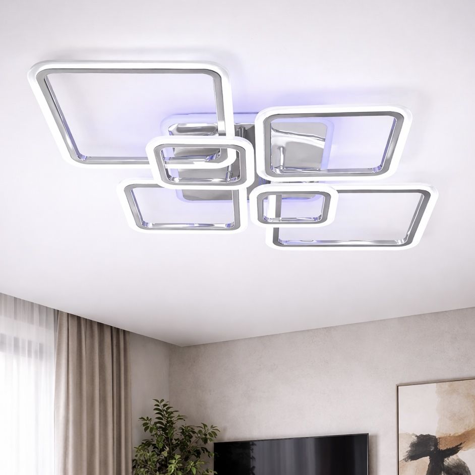 Led-люстра 25-30 м² з пультом на 6 ромбів 159 Вт (SL-5331/2+2+2 CR+RGB)