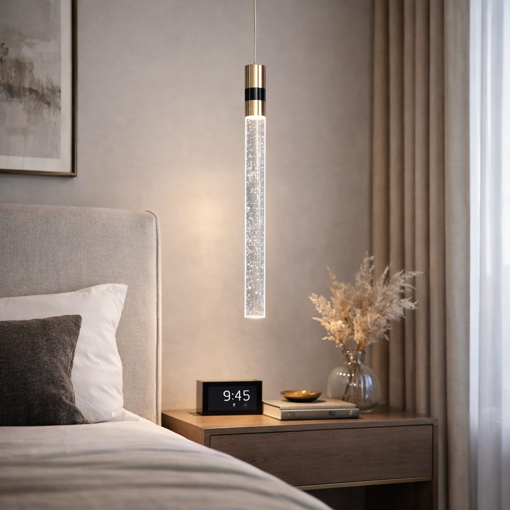 Ультратонкий LED підвіс з ефектом бульбашок "Crystal Slim Bubble Gold", 4W (J2539-1G)