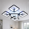 Люстра світлодіодна Led до 18 м² з пультом управління 105W (S8157/4+1BK LED 3color)