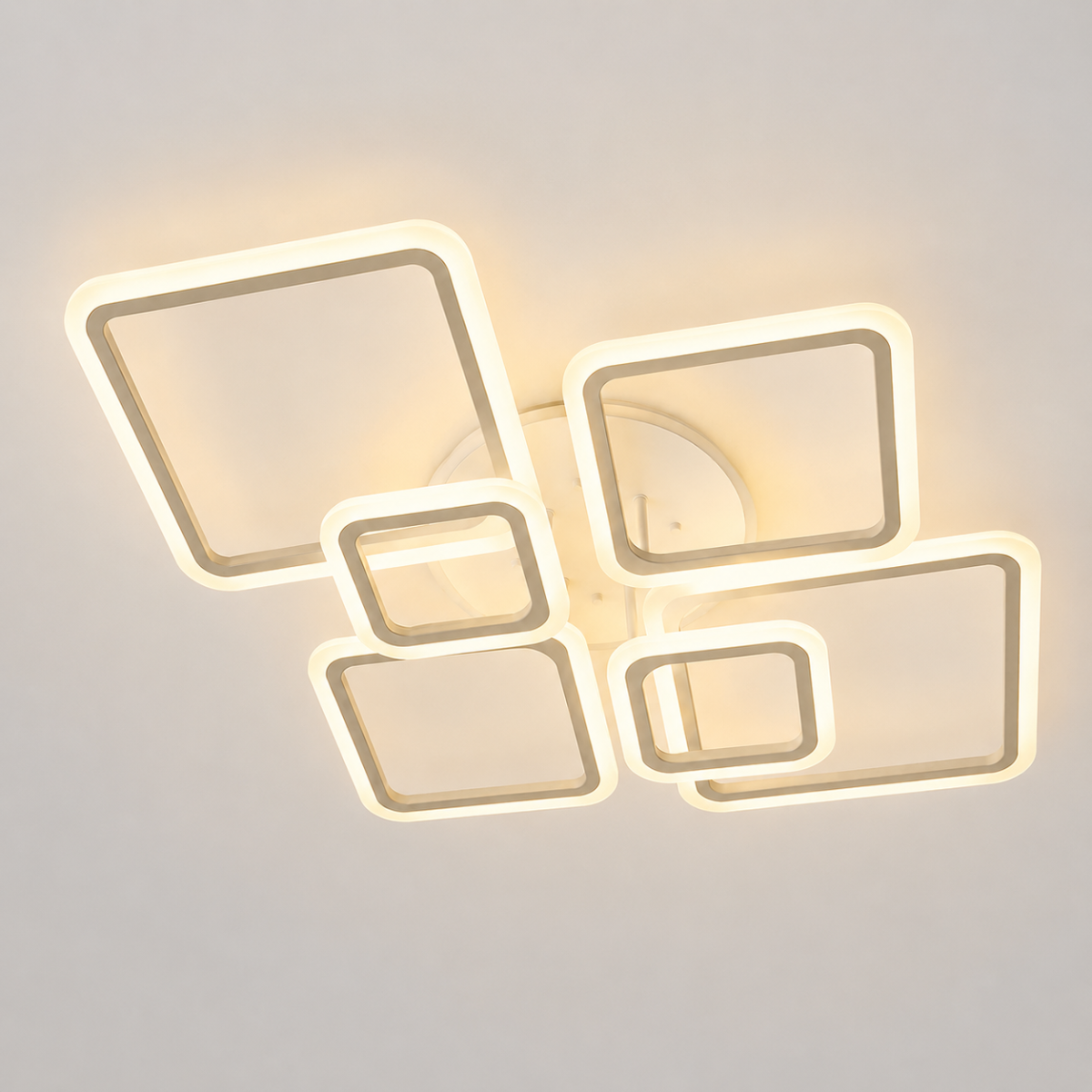 Біла світлодіодна Led люстра  до 20м² з пультом димером 105W (A8160/6WH)