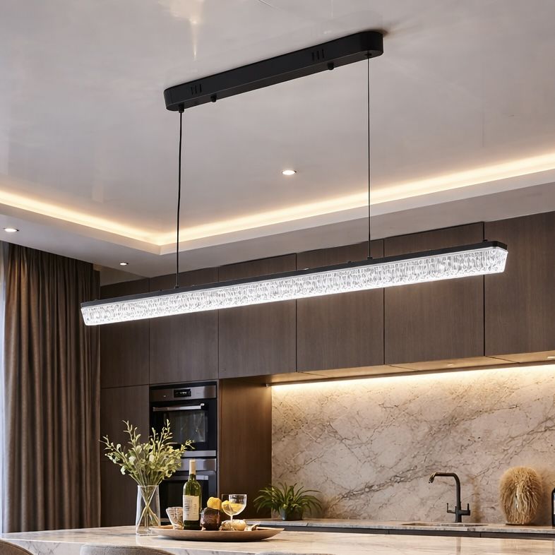 Світлодіодний лінійний Led підвіс 120 см чорному корпусі Crystal Beam