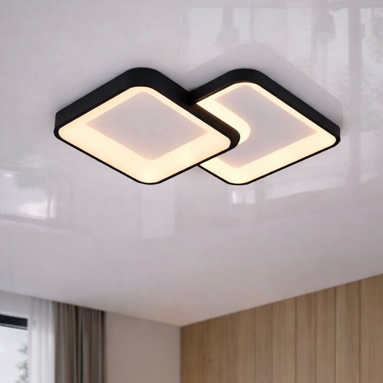 Чорна світлодіодна Led люстра 46W з пультом керування до 15м²  (V 1139 BK)