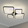 Led люстра 120 Вт з пультом керування до 18 м² чорно-біла (1115/2+2 Bk)
