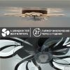 Люстра вентилятор Led 110Wt черная  до 18 м² (FAN ASTRA 85W+18W 5F)