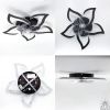Led люстра з вентилятором до 18 м² чорний лотос (FAN ELLA 72W+18W 5F)