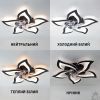 Led люстра з вентилятором до 18 м² чорний лотос (FAN ELLA 72W+18W 5F)