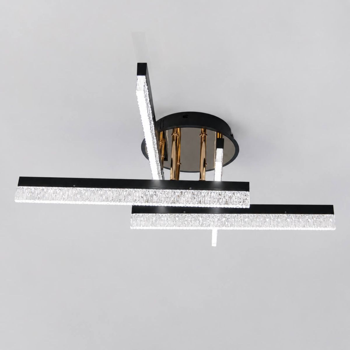 Сучасна Led люстра до 10 м² з ефектом кришталевого сяйва (SX1012/4BK)
