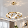 Сучасна світлодіодна LED-люстра до 25м² золотого кольору 151W Golden Infinite Loop 51 см