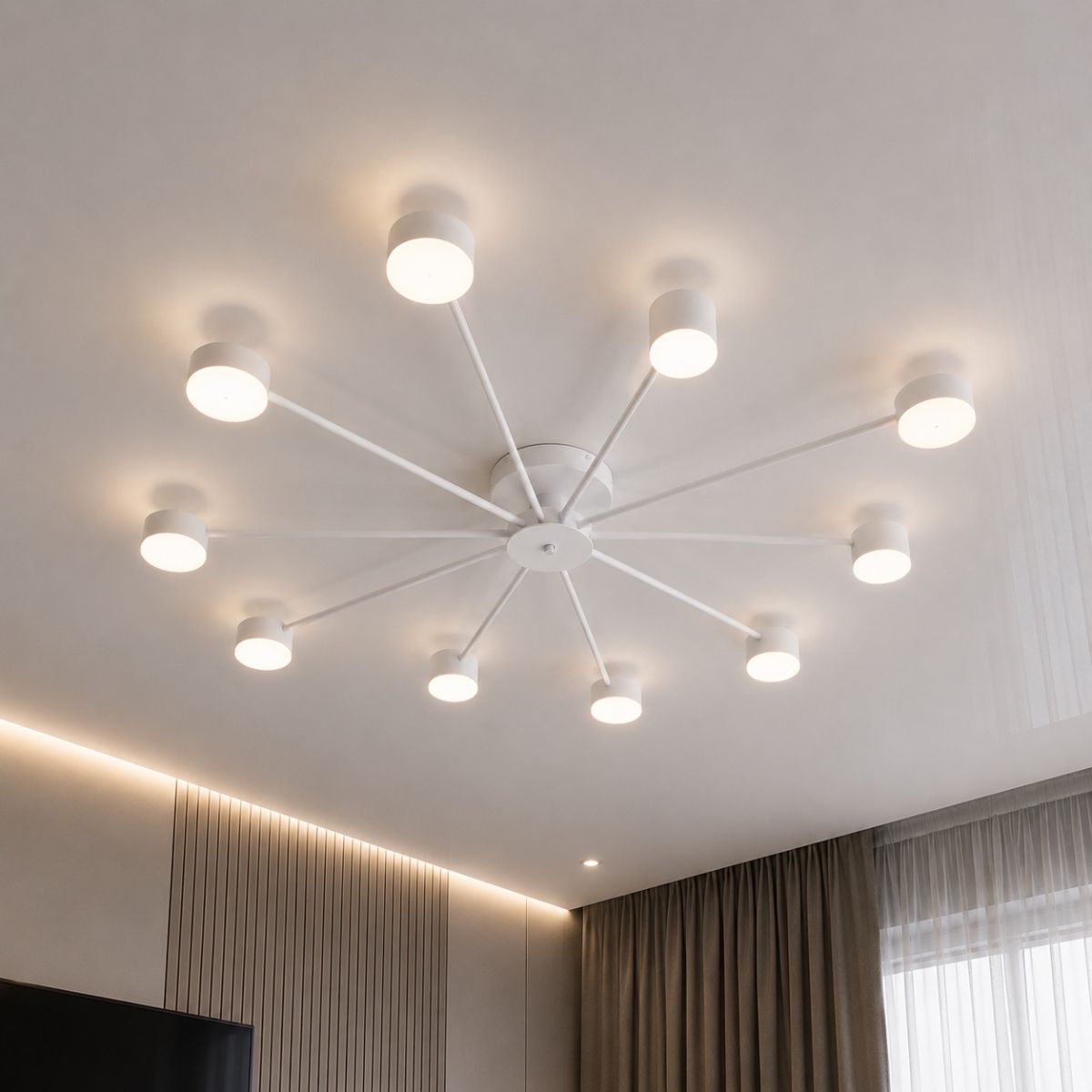 Світлодіодна Led люстра 144W, з пультом до 25-30 м² на велику кімнату (SY-7800/12 Wt)