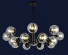 Люстра на 16 плафонів у чорному корпусі Black Crystal Bubble Sputnik Chandelier (7526033-16 BK+CL)