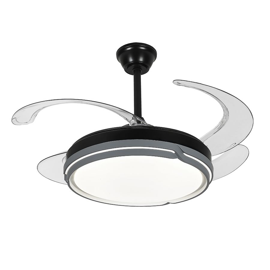 Світлодіодна LED люстра з вентилятором 80W (40W+40W), пультом керування  (7943070/48 BK)