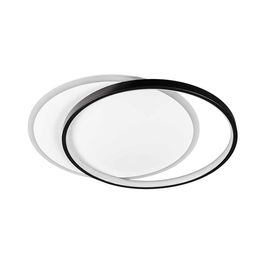 Світлодіодна стельова LED-люстра 60W без пульта Білий / Чорний (7871029)