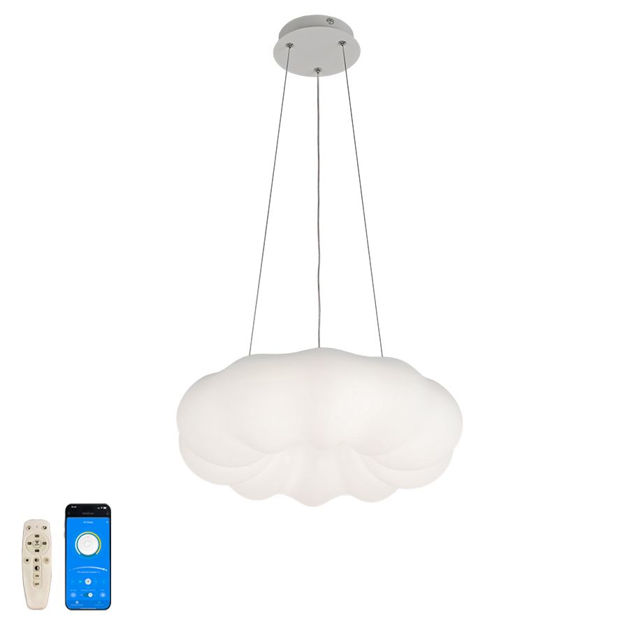 Підвісна LED люстра 72W Luce di Nuvola у формі хмари 55 см з пультом та додаток, біла (797MD6013-550)