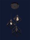 Каскадний підвісний світильник у стилі лофт 3хE27 Geometric Trio Black (756PR161F-3 BK)