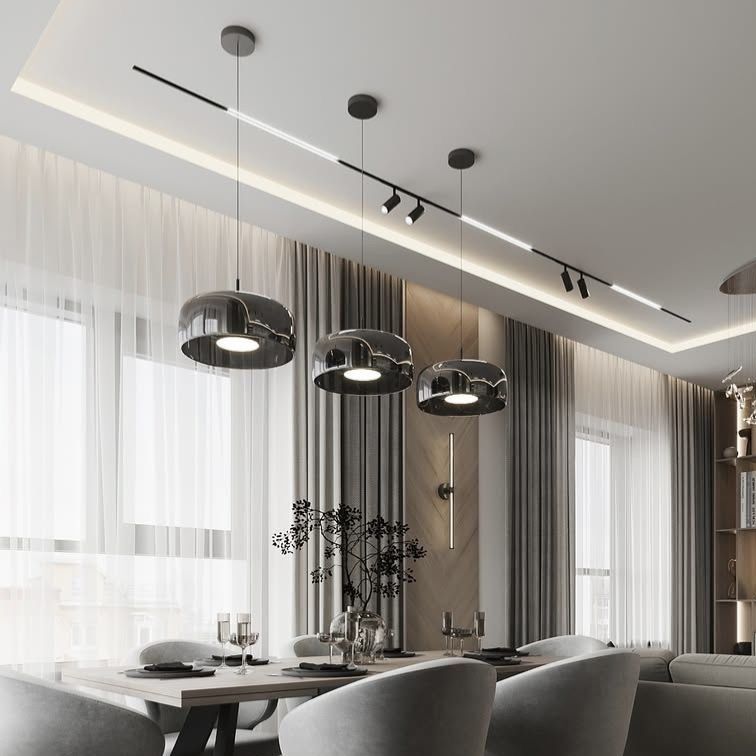 Світлодіодний підвісний Led світильник 9W "Art Glass Cylinder" (909XL158-1 BK+GY)