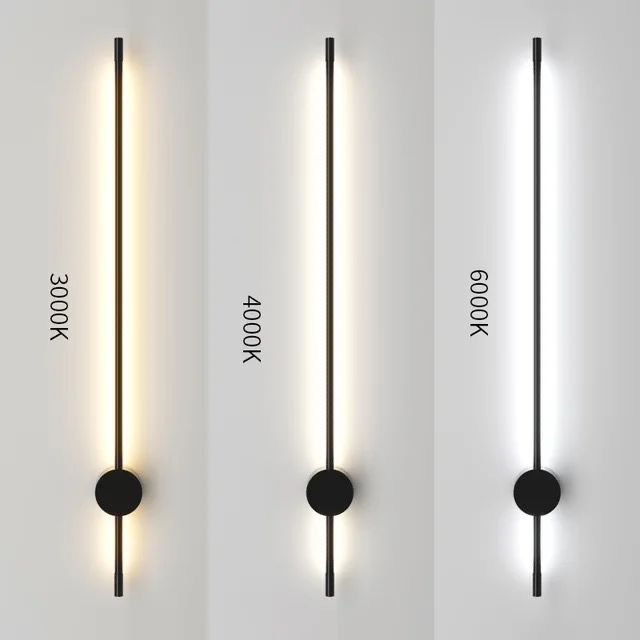 Видовжений чорний настінний Led-світильник 80 см POINTER 22 Wt
