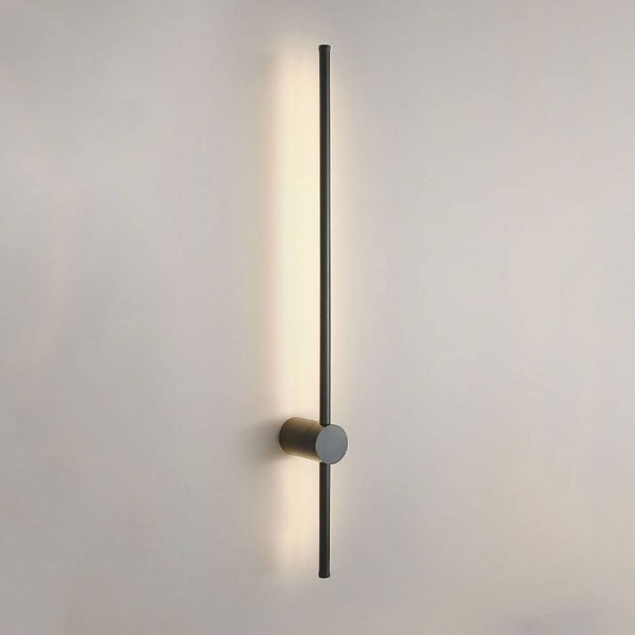 Сучасне лінійне бра 60 см чорного кольору 16W (Minimalist Stick Black 786W8002 BK)