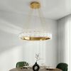 Підвісна Led люстра  48 см золотого кольору до 20 м² ERIKA 65W R485 GOLD (з пультом)