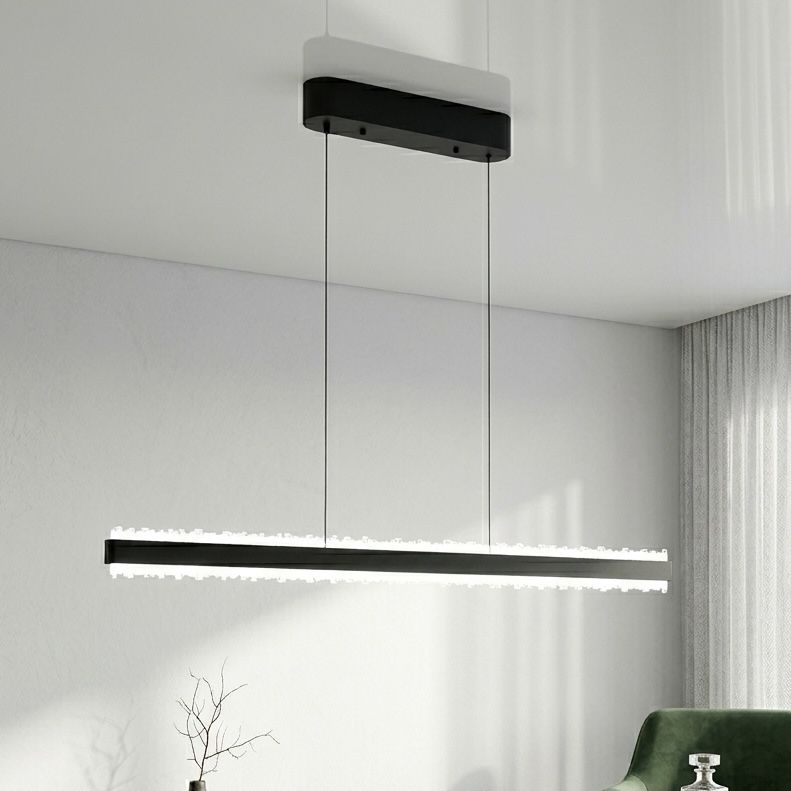 Світлодіодний лінійний Led підвіс 105 см кришталевим розсіювачем 52 Wt чорному корпусі Crystal Beam