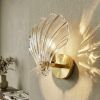 Дизайнерське настінне бра колір Латунь, під лампу E14 Conchiglia di Perla (B1833GDWALL)