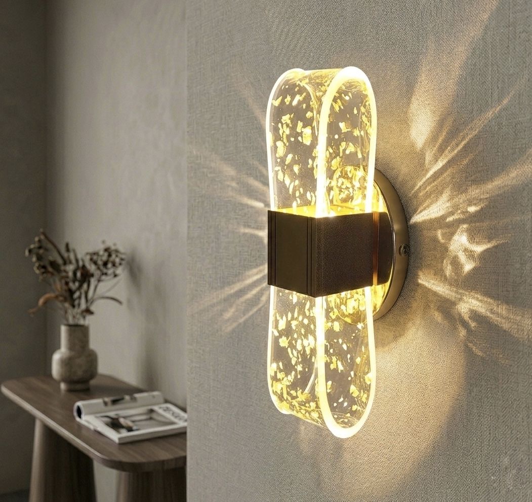 Дизайнерське настінне LED колір Золото 20W з ефектом фольги Gilded Aura (901GD)