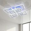 Стельова LED люстра 192 Вт 8 квадратних елементів з RGB-підсвіткою до 25 м², білий корпус з пультом (White)