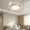 Біла світлодіодна LED люстра 78W з пультом та золотим декором до 18м² (2469/600WH)