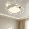 Біла світлодіодна LED люстра 78W з пультом та золотим декором до 18м² (2469/600WH)