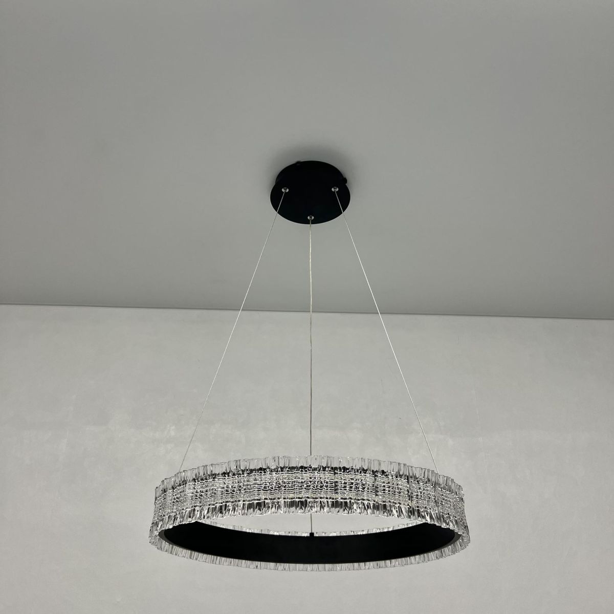 Підвісна Led люстра чорне кільце 48 см до 20 м² ERIKA 65W R485 BLACK (з пультом)