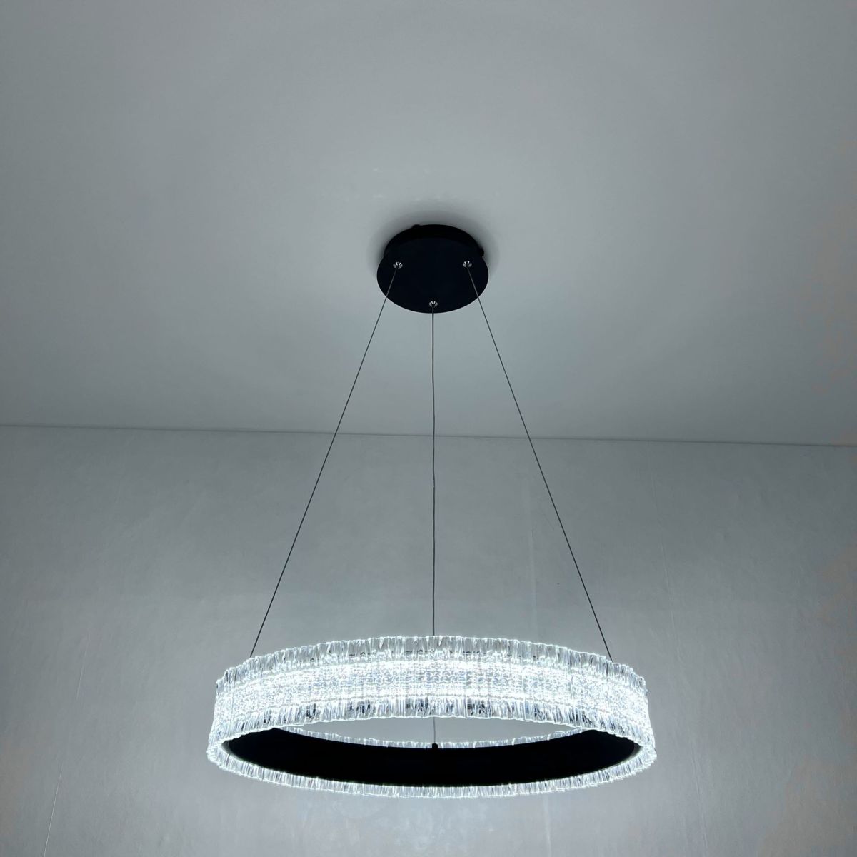 Підвісна Led люстра чорне кільце 48 см до 20 м² ERIKA 65W R485 BLACK (з пультом)