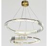 Кришталева Led люстра Два кільця 165W, Латунь (561/80+60 GD)