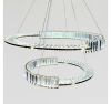 Кришталева Led люстра Два кільця 165W, Латунь (561/80+60 GD)
