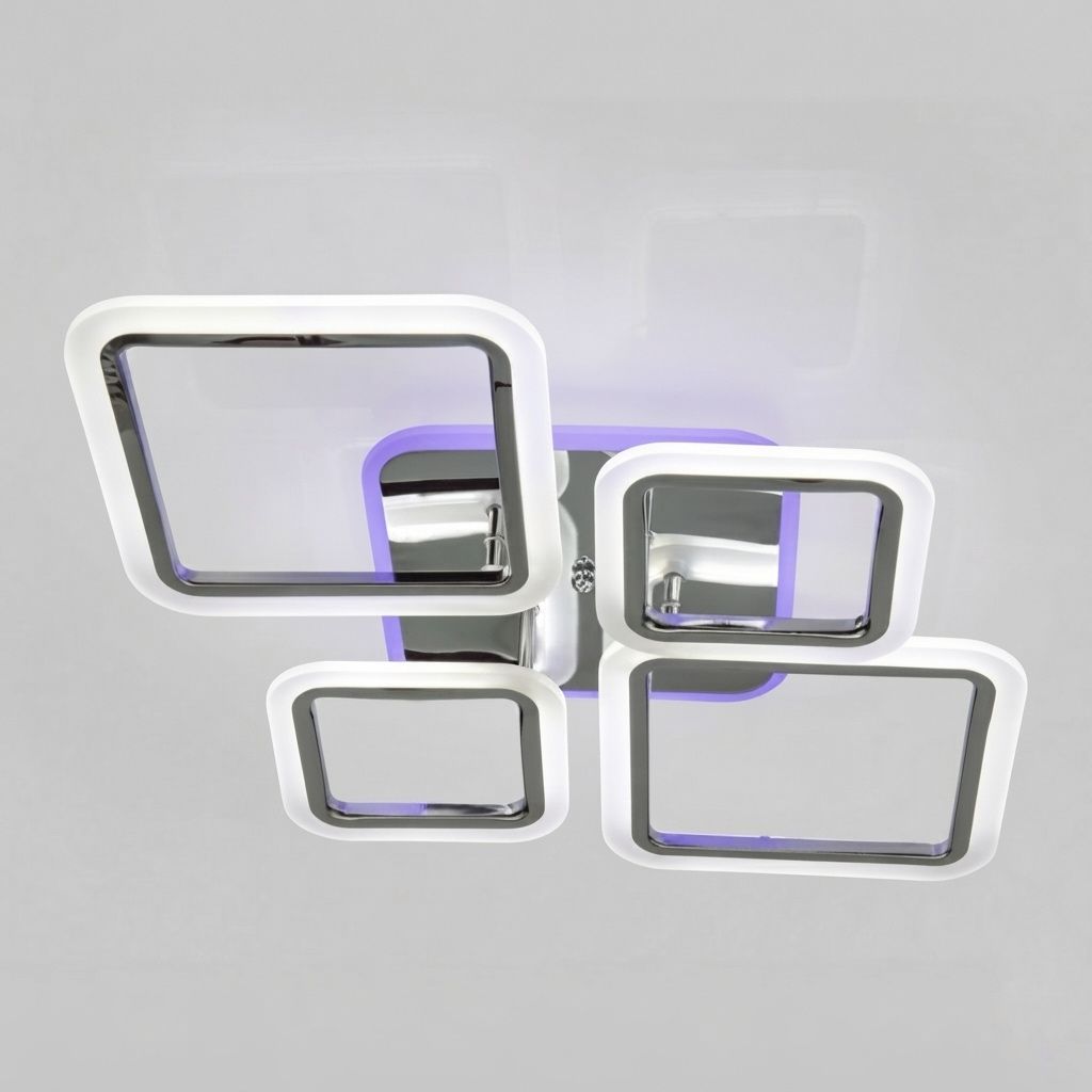 Стельова LED-люстра 80W до 18 м² з пультом та підсвічуванням (A8060/2+2HR)