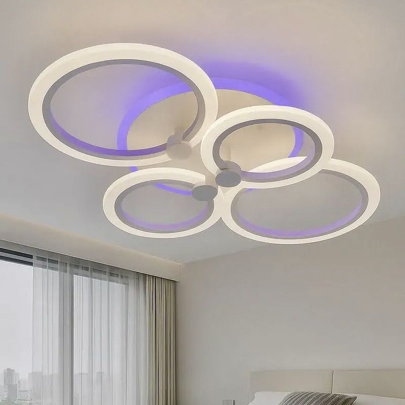 Led люстра 76Вт з регулюванням яскравості та пультом до 18 м² (1126/4 Wh RGB)