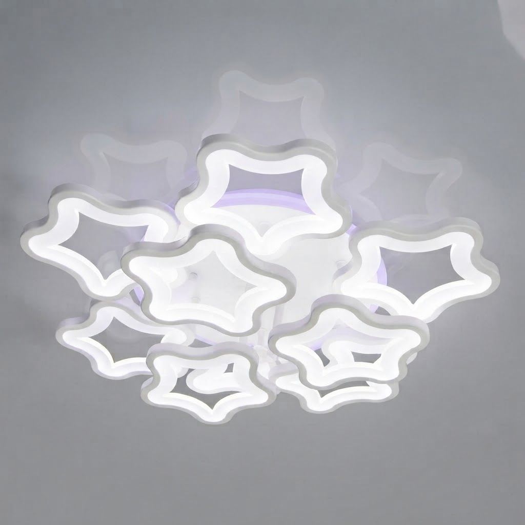 Стельова LED-люстра Зірки 135W з пультом до 25 м² (1660/6+3WH LED 3color dimmer)