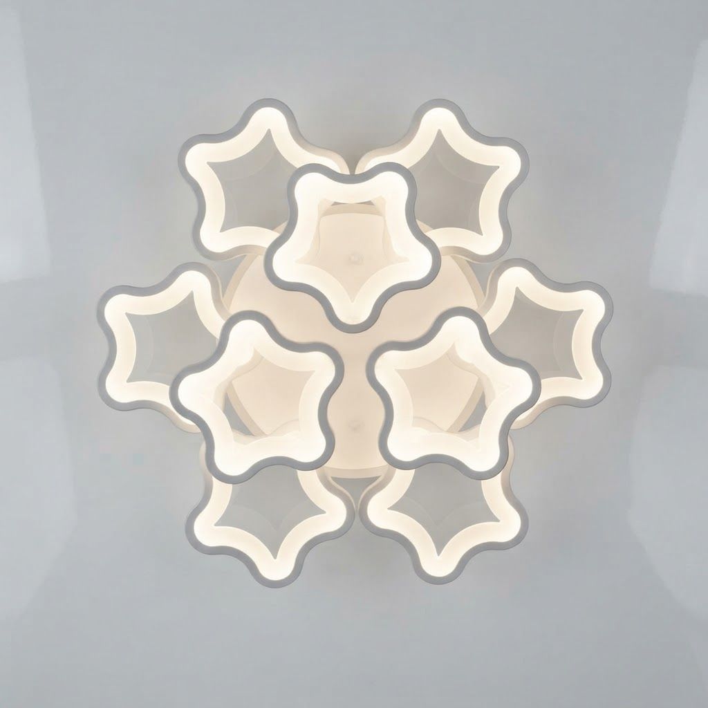 Стельова LED-люстра Зірки 135W з пультом до 25 м² (1660/6+3WH LED 3color dimmer)