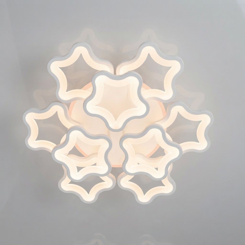 Стельова LED-люстра Зірки 135W з пультом до 25 м² (1660/6+3WH LED 3color dimmer)