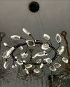 Люстра підвісна LED 90 см, чорна матова, акрилові пелюстки Notte di Fiori (7989300-48 led (800) PLBK)