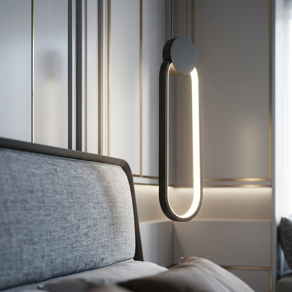 Сучасний світлодіодний LED-підвіс чорного кольору 13W з нейтральним світлом (8207CBK)