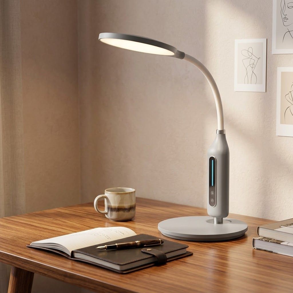 Настільна світлодіодна LED-лампа 10W сіра Violux STARLINK 600LM