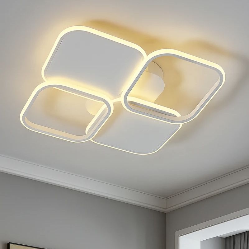 Стельова Led люстра 80W білий корпус до 16м² квадратна з пультом і пам'ятаю (1166 White)