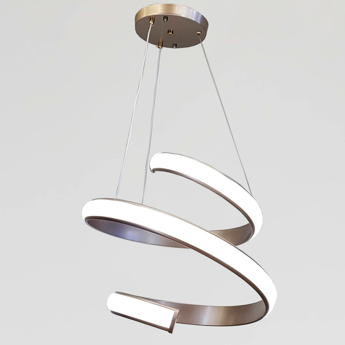 Сучасна світлодіодна LED-люстрадо 20м²  Rose Gold Satin Helix 117 Wt Рожеве золото сатин
