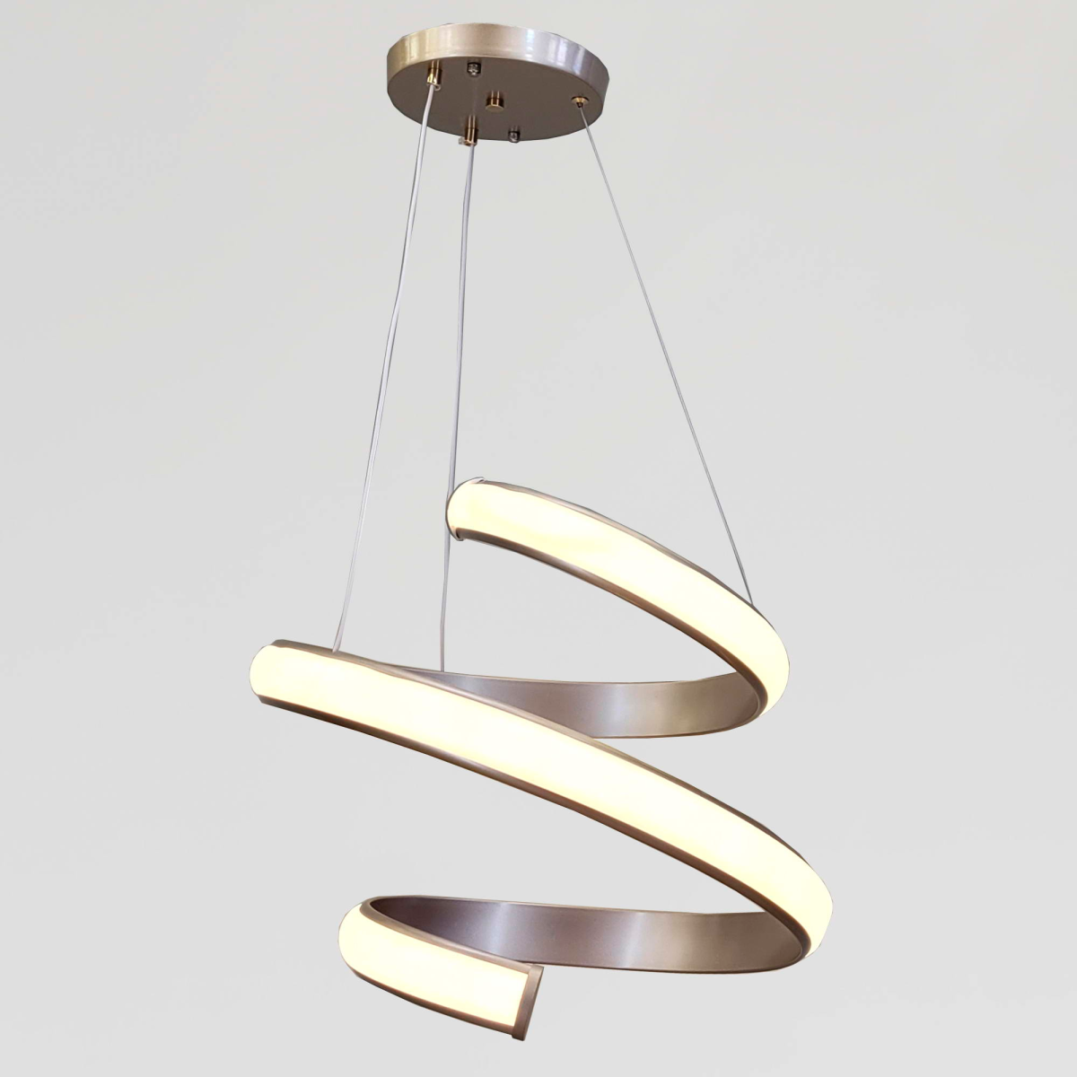 Сучасна світлодіодна LED-люстрадо 20м²  Rose Gold Satin Helix 117 Wt Рожеве золото сатин