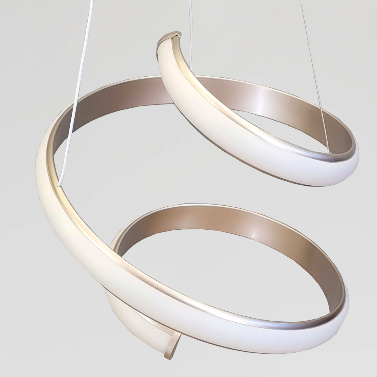 Сучасна світлодіодна LED-люстрадо 20м²  Rose Gold Satin Helix 117 Wt Рожеве золото сатин