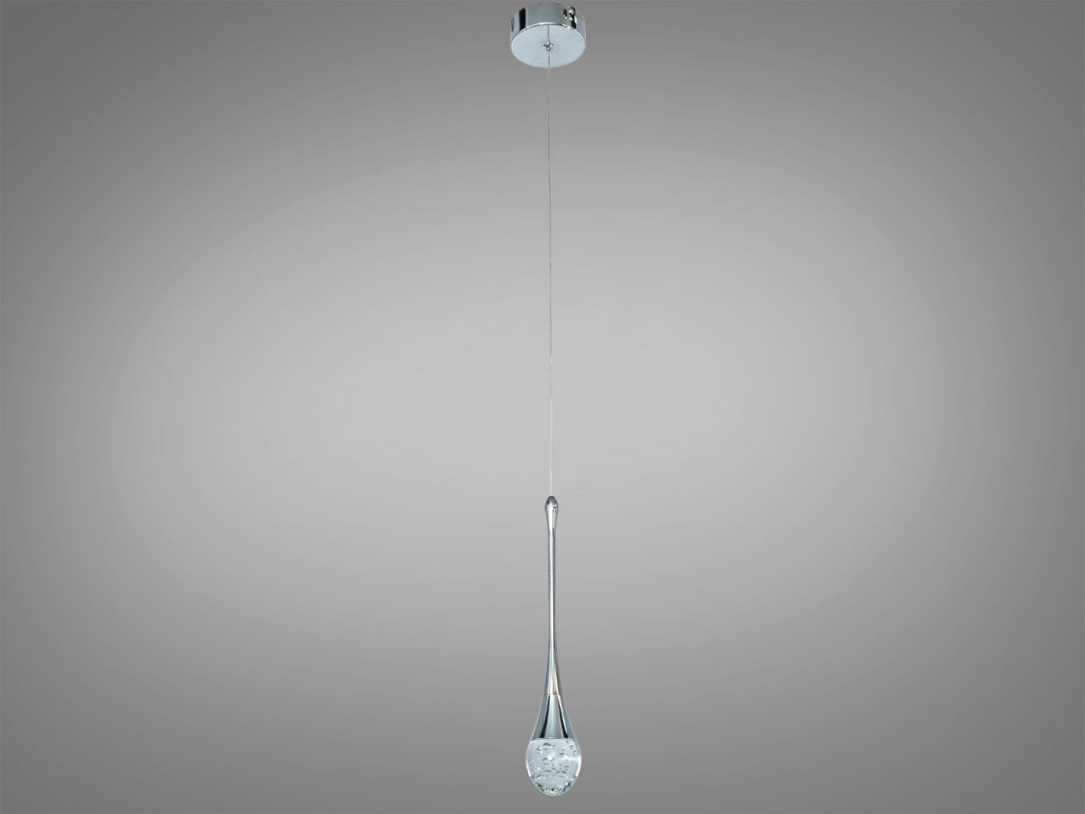 Підвісний Led світильник срібна крапля Crystal Drop Silver J2538-1HR