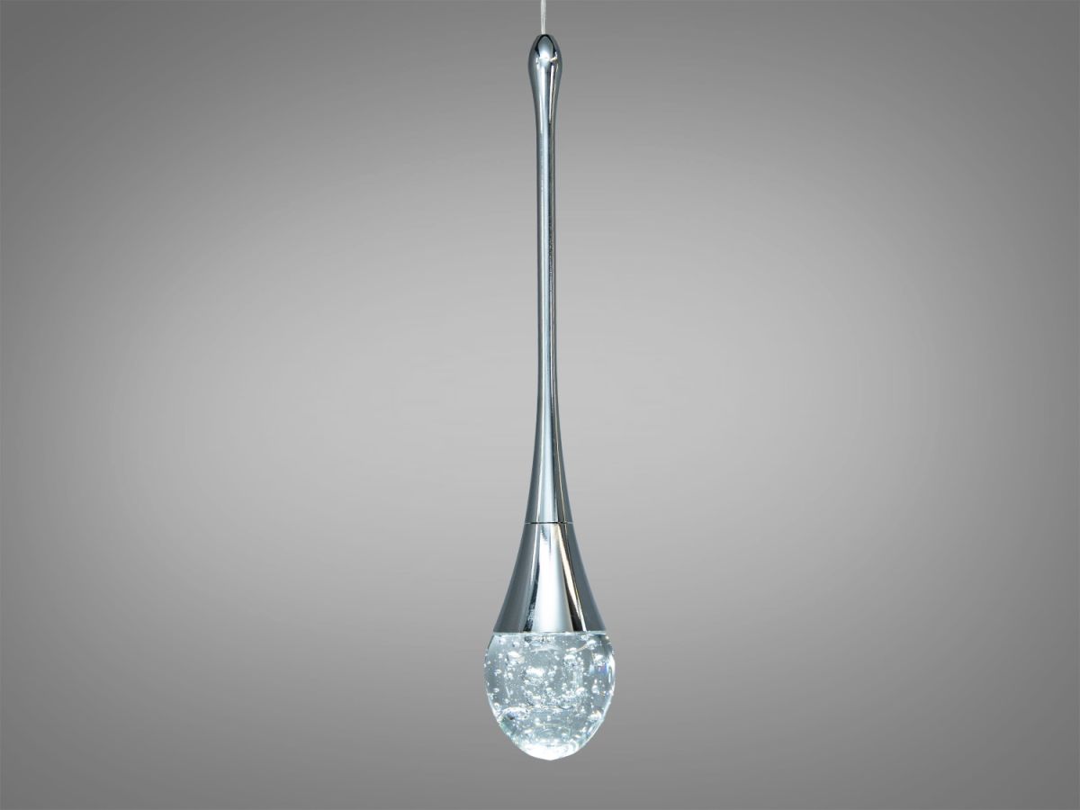 Підвісний Led світильник срібна крапля Crystal Drop Silver J2538-1HR